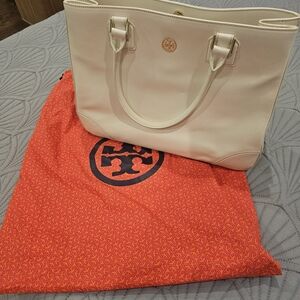 Tory Burch Ivory Leather Tote